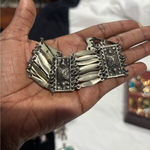 Antique Mexico Silver Sterling Panel Link Bracelet